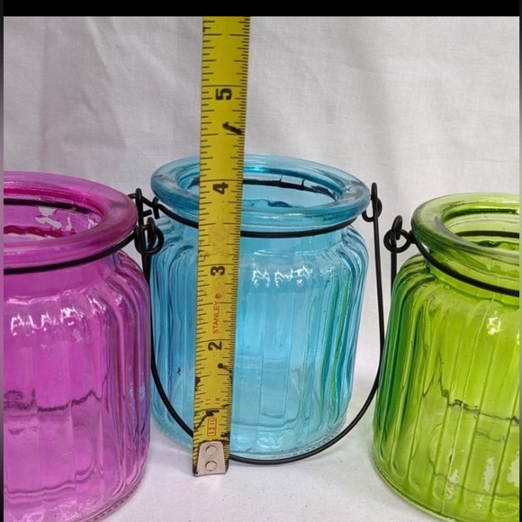 3 Set Glass Jar Candle Holder - Picture 3 of 4